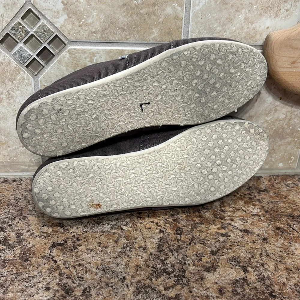 Toms Alpargata Heritage Canvas Brown Slip-On Shoes Size 8